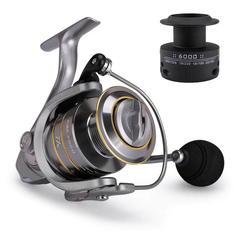 

High Quality 14+1 BB Double Spool Fishing Reel 5.5:1 High Speed Carp Fishing Reels For Saltwater, Gray