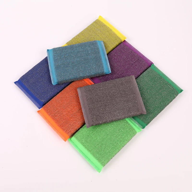 Hot sales products dish wash colorful Kitchen Cleaning stainless steel wire sponge scouring pad