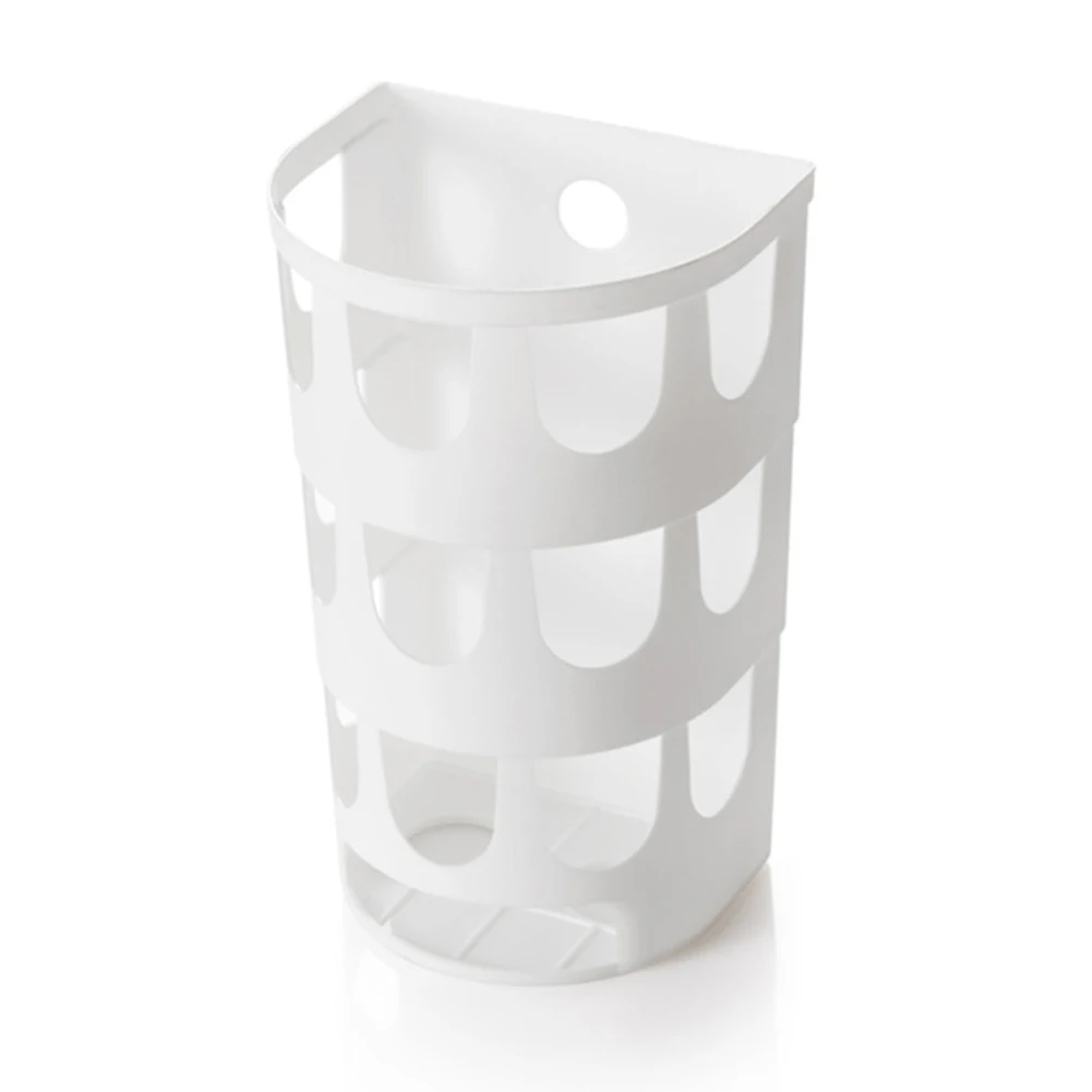 

Plastic Bags Holder Rack Kitchen Tableware Sundries Organizer Multipurpose Wall-mounted Garbage Bags Tray Storage Box, As photo