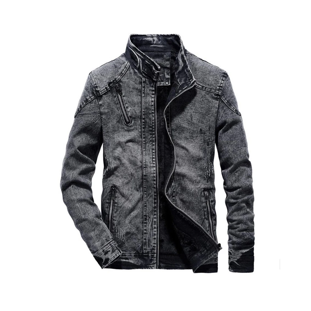 

Mens slim style denim jean coat custom men jacket for wholesale
