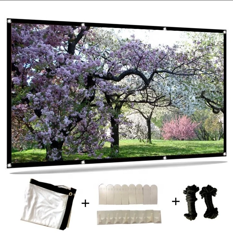 

Screens 60''-150'' Home Theater Screen 4k Projector Projection For Home Cinema Pantallas, White milk fiber