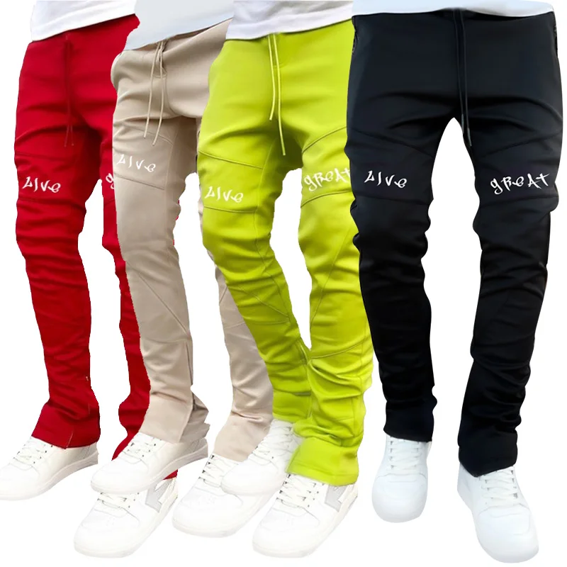 

Custom Made Logo Men's Pants Solid Color Casual Jogger Pants Running Track Pants For Man Fall