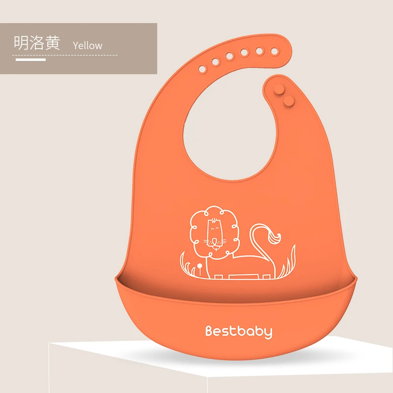 

Bpa Free Waterproof Silicone Tpe Colour Washable Cartoon Baby Bib Baby Food Bib