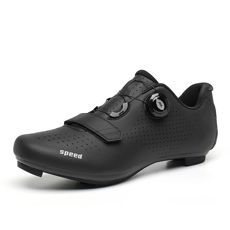 

Men's Women's Breathable Road MTB Ride Biking Cycling Exercise Shoes With Quick Lace, Black