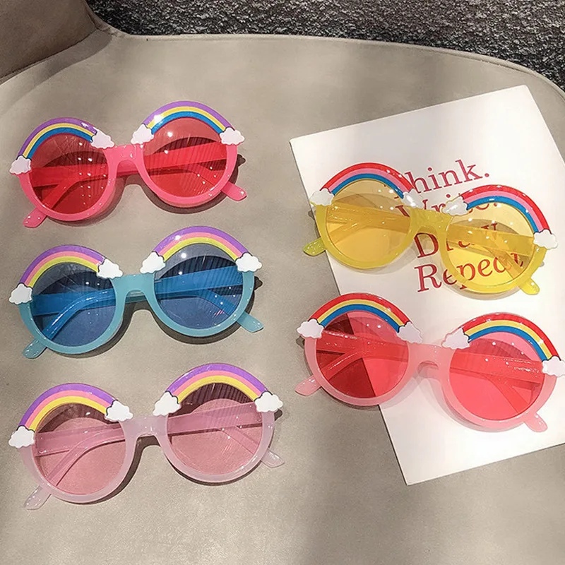 

Korean Fashion Plastic Round Frame Sunglasses Cute Decoration Children Sun Glasses Cartoon Eyeglasses, As the picture shows