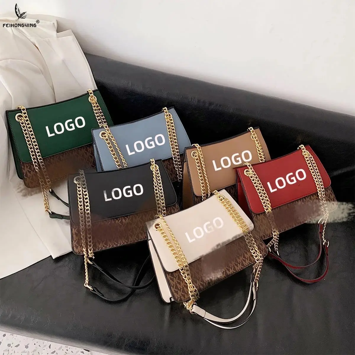 

2022 Famous Brands Designer Trendy Leather Hand Bags Luxury Fashion Handbag Ladies Top Handle Totes Chain Shoulder Bags, 6 colors
