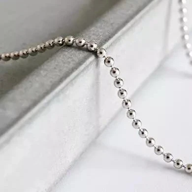 

Charm Simple Beads Chain Necklace Wholesale Fashion Women Jewelry 925 Silver Choker For Ladies Mam, Gold