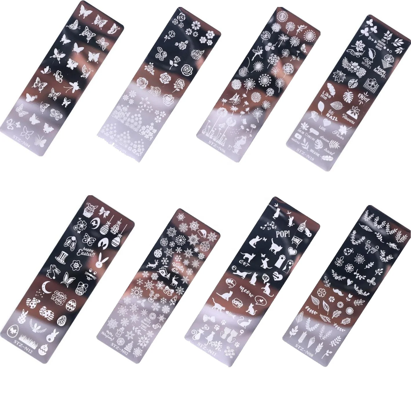 

butterfly and flower design Nail art stamping plates rectangle Nail stamp plate