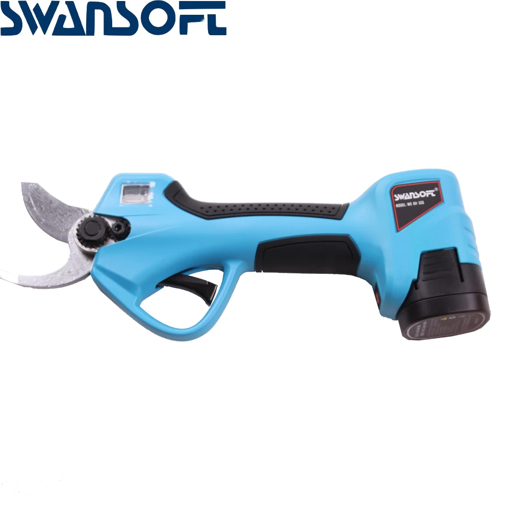 

Swansoft 16.8V Finger Protection 32mm Cordless Pruner Electric Pruning Shear Lithium-ion Battery Efficient Fruit Tree Pruner