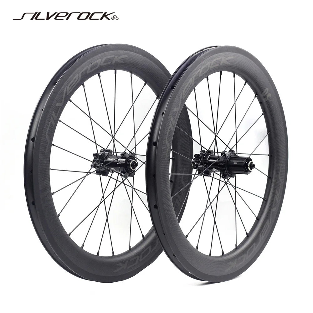 

SILVEROCK SR50 Carbon Wheels 451 20" 1 1/8" 22in 406 Disc Brake 50mm Clincher for NEO FIT Blast Minivelo Folding Bike Wheelset