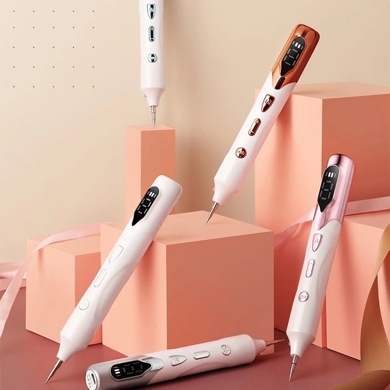 

9 Levels Small rf Microneedling Mole Skin Tag Remover Beauty Laser Plaxel Plasma Pen, White