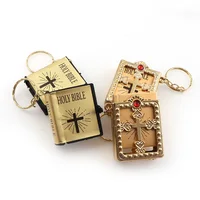 

Two Models English Version Mini Religious Christian HOLY Bible Keychain Key Holder Women Bag Charm Gift Souvenirs