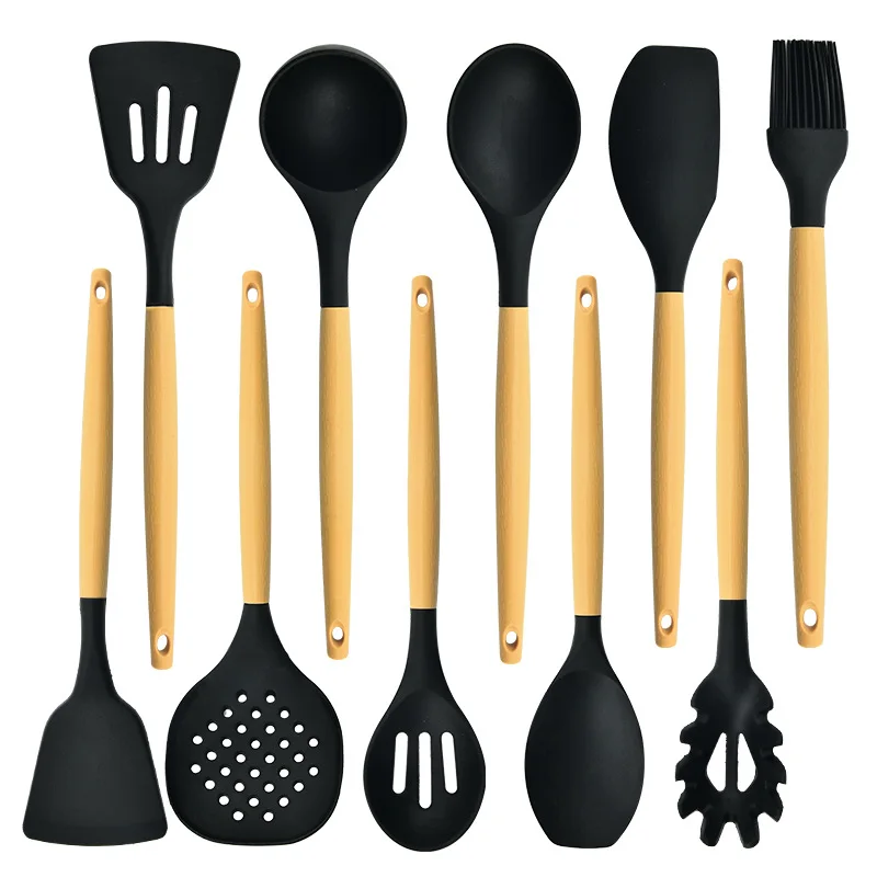 

Kitchen Cooking Utensil Gadgets 10 Piece Suit food Silicone Kitchen utensils tools utensils set heat resistent