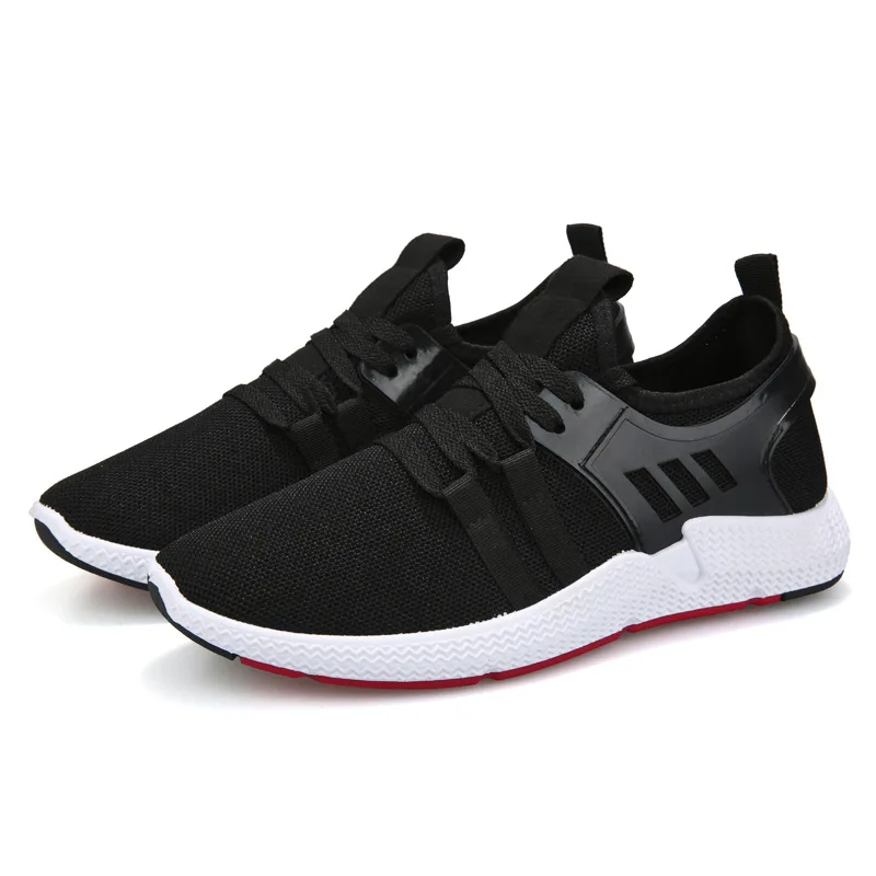 

Factory Sale New Fashion Men's Sports Shoes Plus Size Solid Color Breathable Lace-up Men's Running Shoes