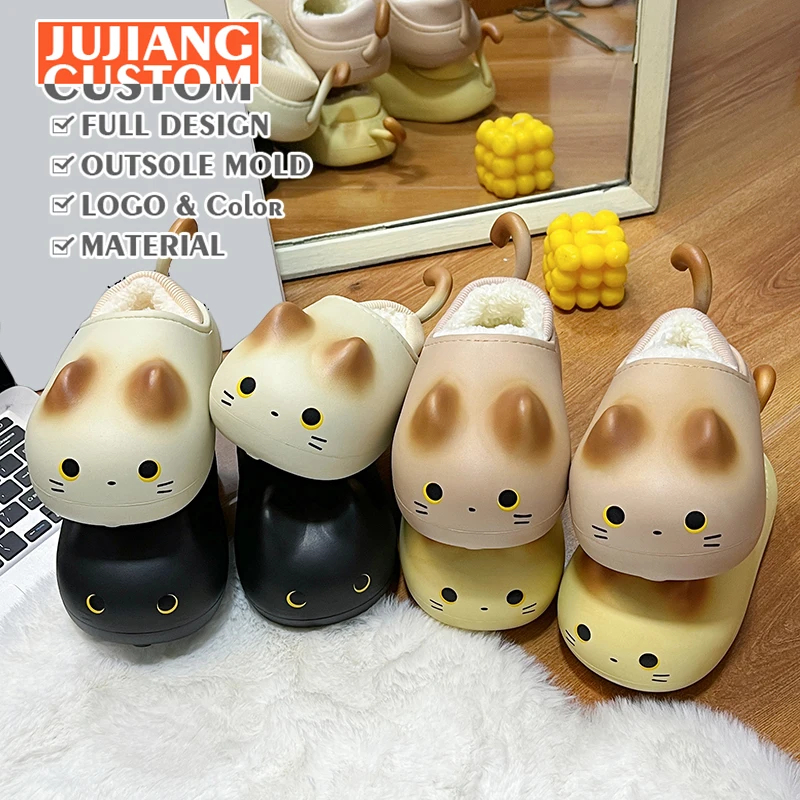 

Winter Slippers Warm cute slides Men Women boys shoes Waterproof Couples Plush Cotton Furry Slides Kids Toddler cute Slippers