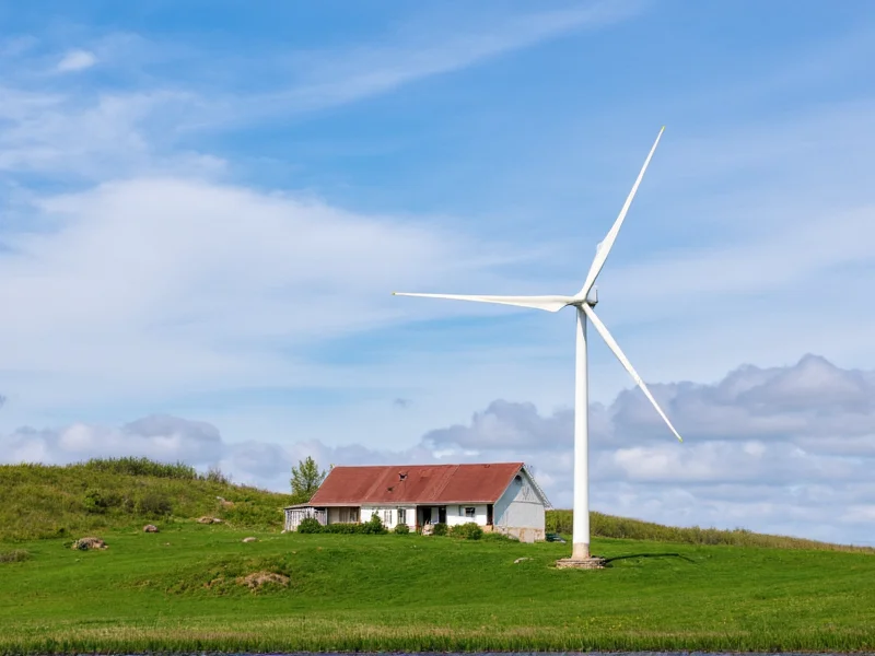 DIY wind turbine installation on rural property