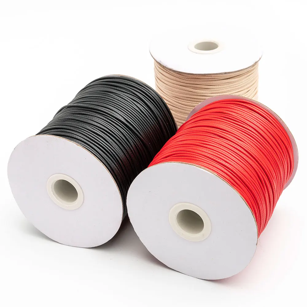 

1.5mm 160meters/roll wholesale factory supply High Quality Round Korean Faux Suede Leather Cord Color Waxed Cotton Necklace Rope, Multi colors