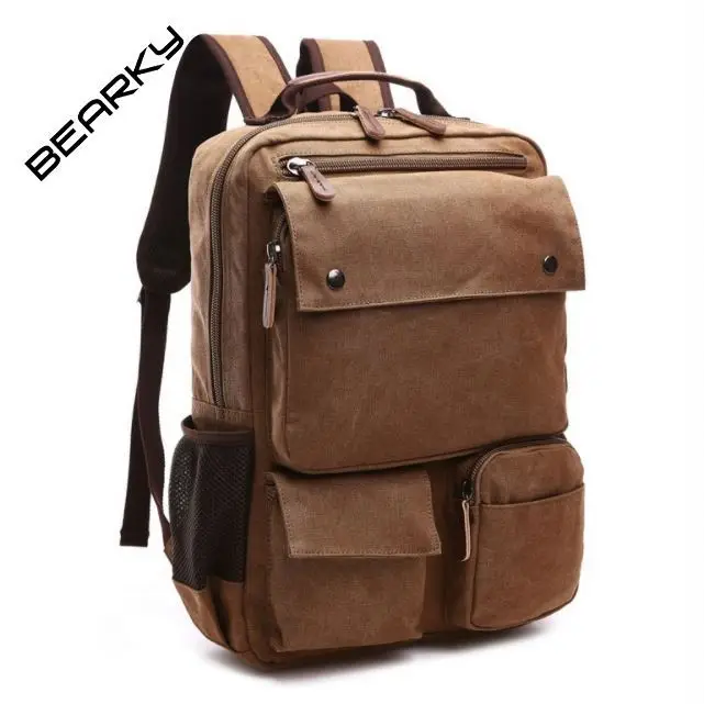 

oem custom logo men's canvas travel rucksack backpack, As picture/customize colors