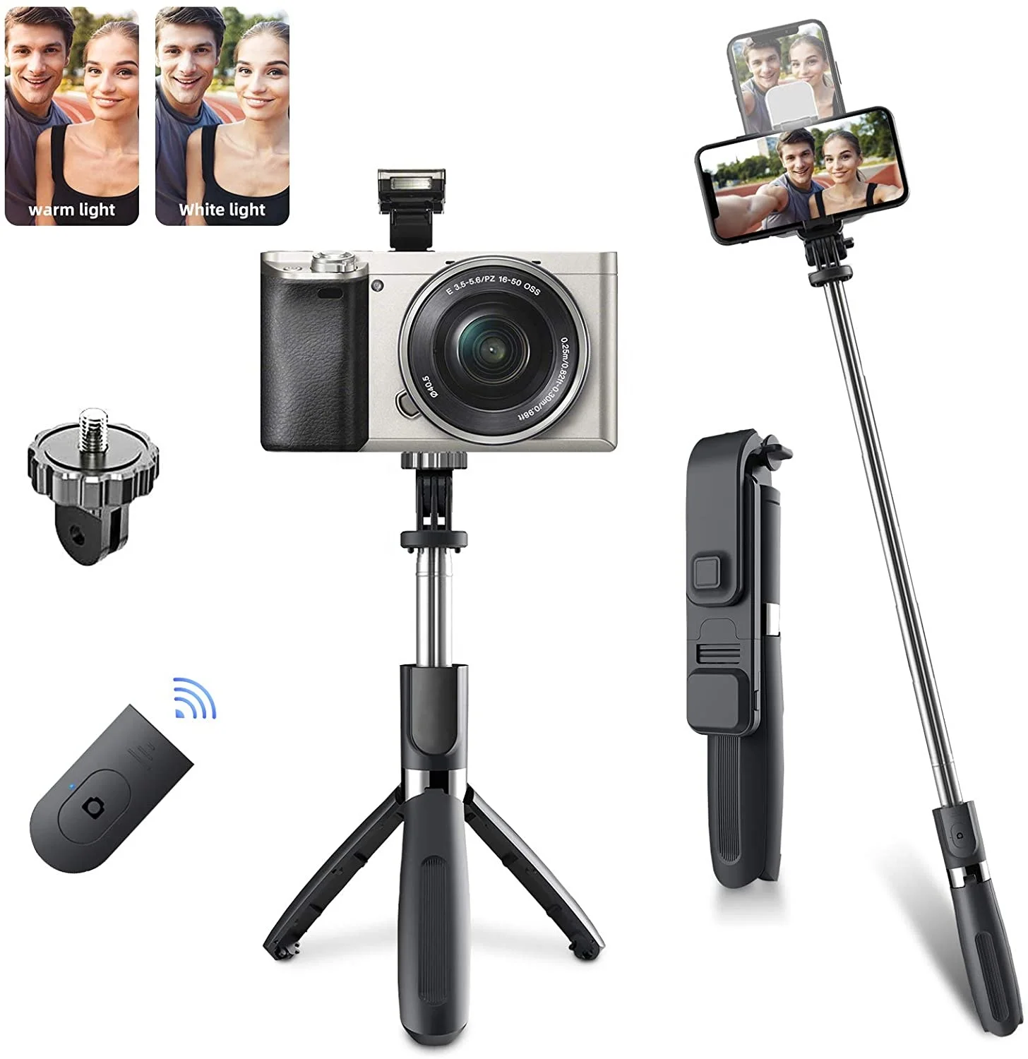 

CYKE L02s Selfie Stick Tripod Fill Lights Compact Selfie Stick with Detachable Remote Selfie Stick Tripod for Makeup