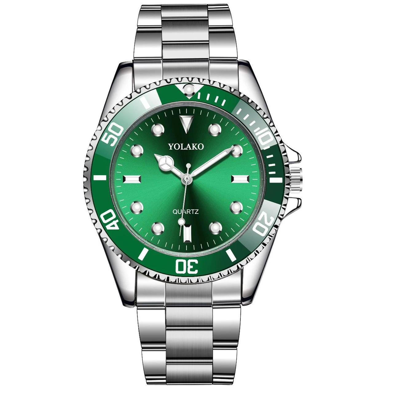

Amazon selling new business leisure men steel belt watch fashion green water ghost quartz watch manufacturers reloj, 4 colors