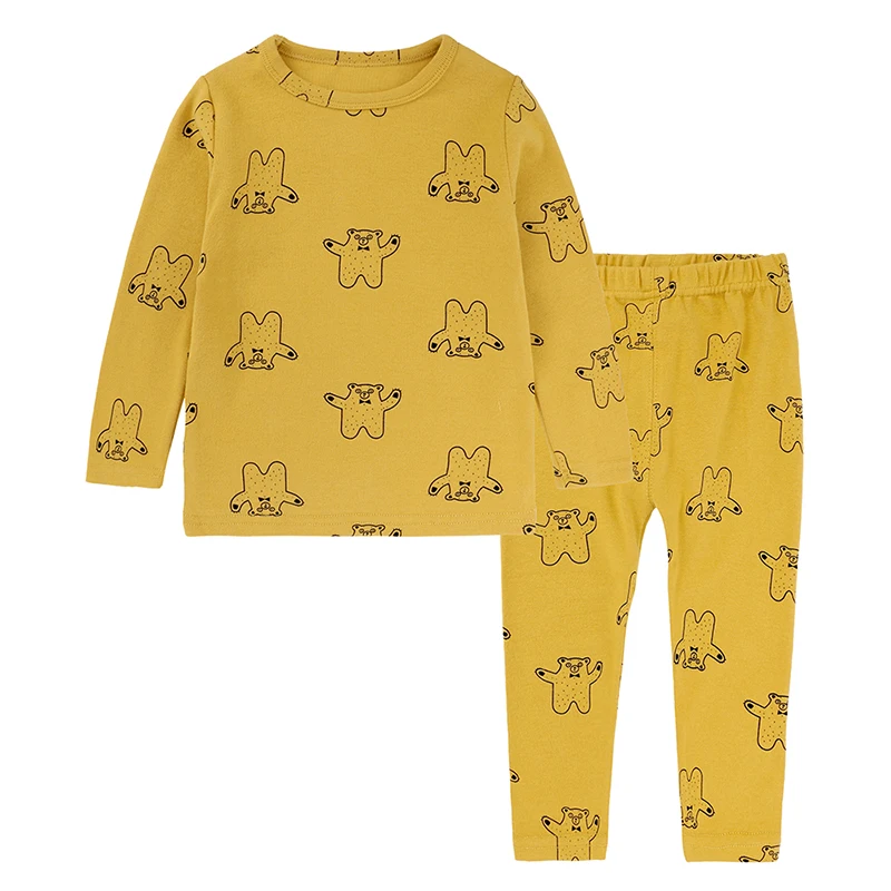 

Cartoon Cotton New Born Baby Girl Long Sleeve Top+ Pant Toddler Girls Clothes Sets, Yellow baby infant clothing set