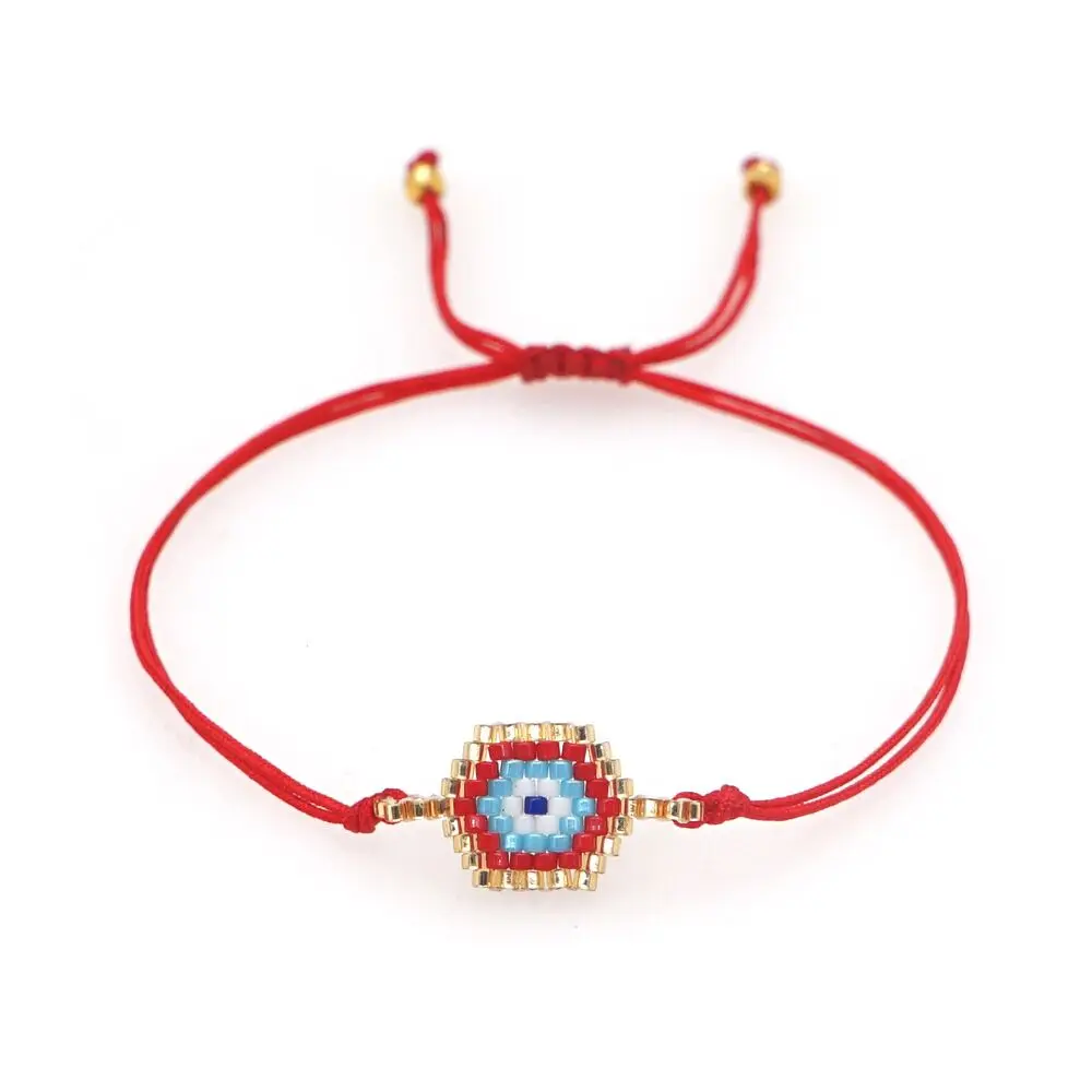 

Amazon Best Selling Handmade Glass Rice beads Miyuki Evil Eye Lucky Lady's Bracelet, Customized