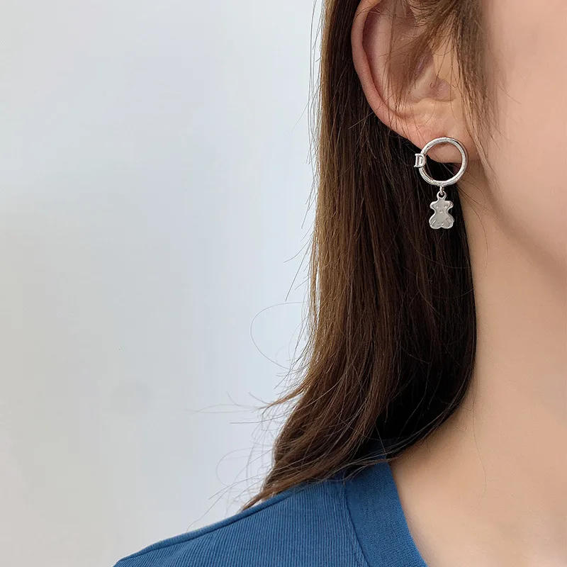 

ER-645 Wholesale Fashion Jewelry s925 Silver Cute Gummy Bear Earrings Party Earrings Bear Jewelry Lovely 2021, 925 silver