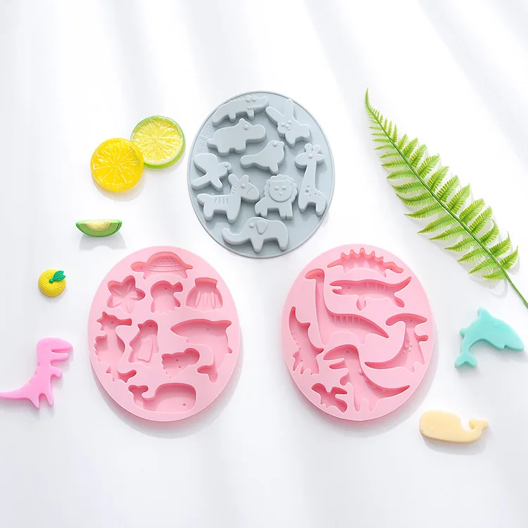 

Cartoon animal chocolate mold DIY cake baking mold Epoxy candy pudding fondant ice cube mold