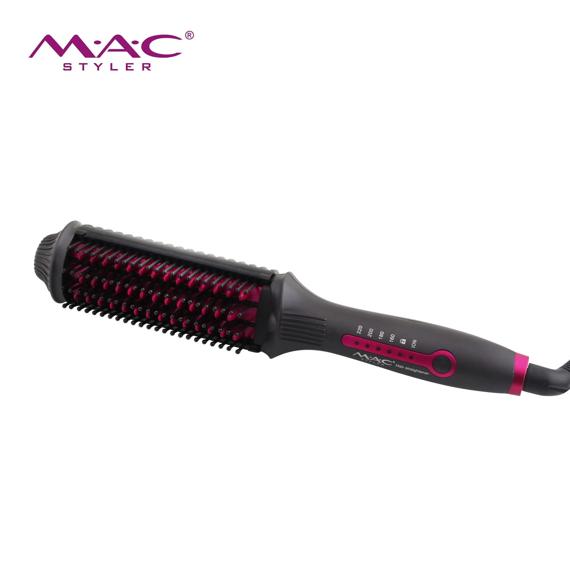Professional yiwu Factory Rotating Hair Brush Straighten Purler Electric Hair Curling Brush