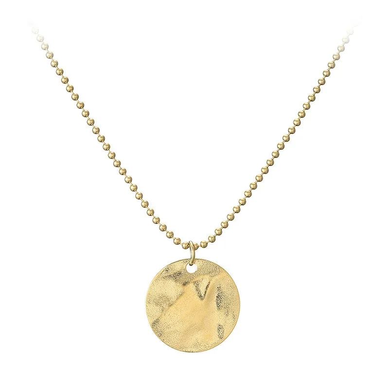 

Custom High Quality Minimalist Round Stainless Steel Gold Plated Arabic Coin Necklace