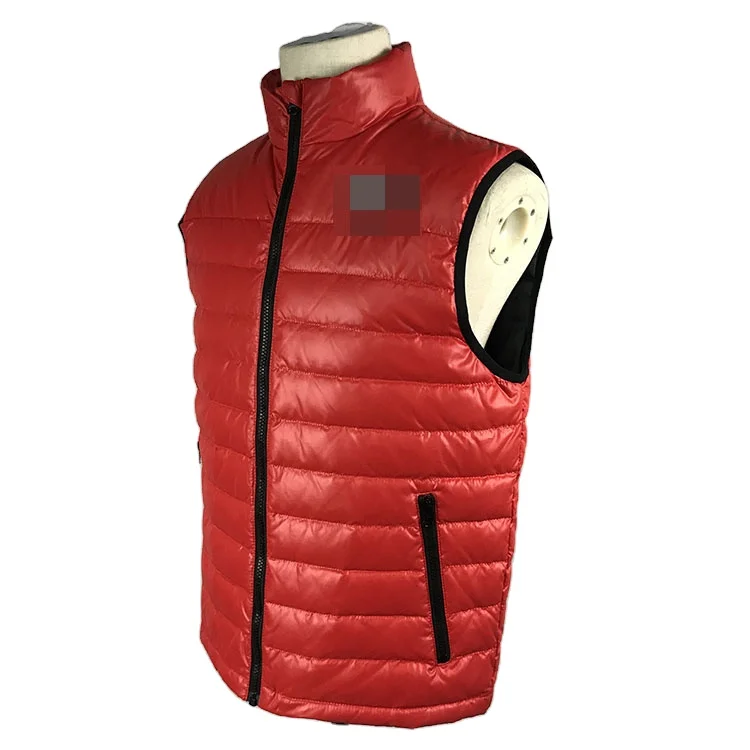 

MEN'S PACKABLE WITH STAND COLLAR 90/10 WHITE DUCK DOWNFILL PUFFER VEST