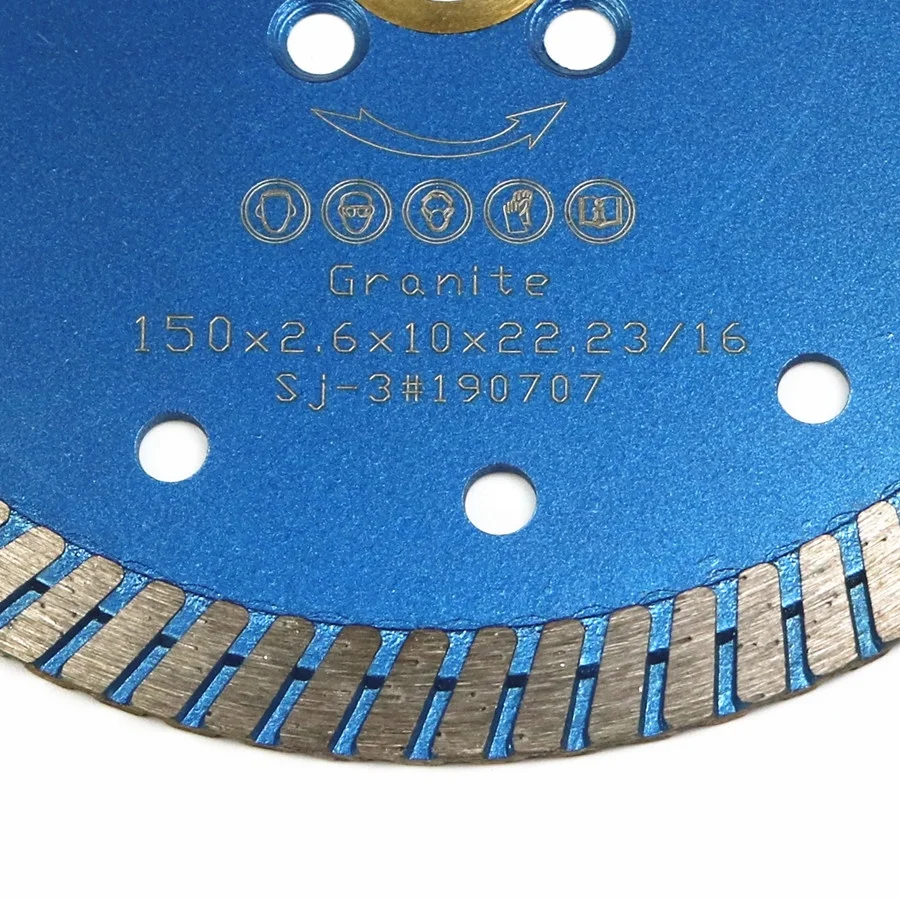 
6 Inch Turbo DIamond Dry Cutting Saw Blade For Granite 