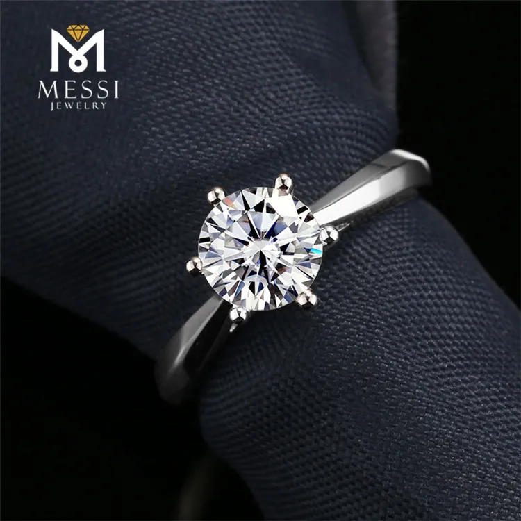 Messi Jewelry Wholesale wedding moissanite ring  14k white gold moissanite rings