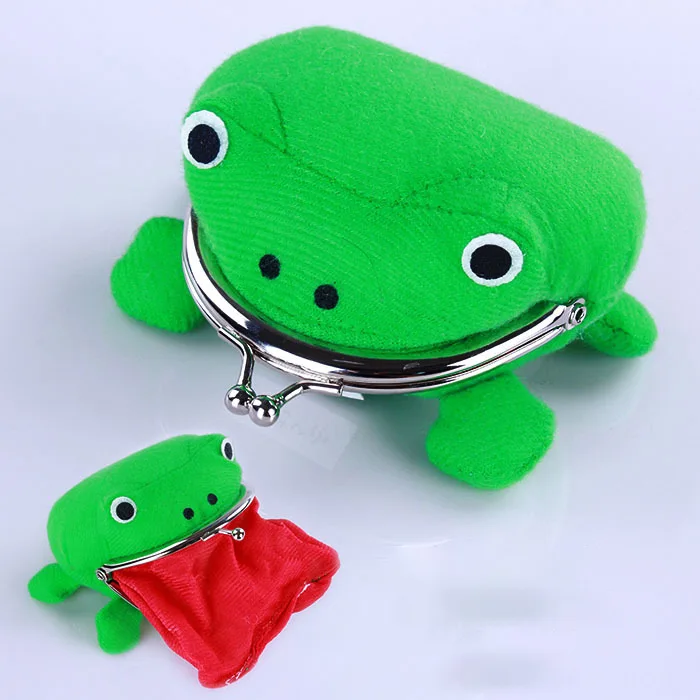 

Novelty Cute Plush Frog Cartoon Cosplay Japanese Anime Adorable Anime Frog Wallet Coin Purse Key Chain, Green