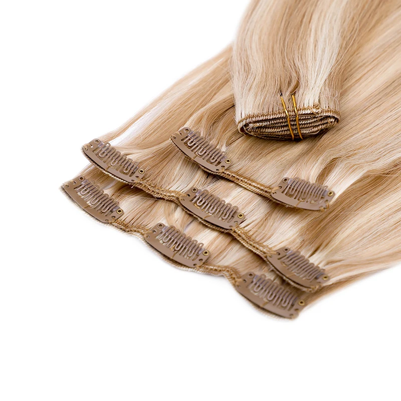 

50% OFF Factory Price Double Drawn Seamless Clip in Human Hair Extension, Over 53 colors option or customized