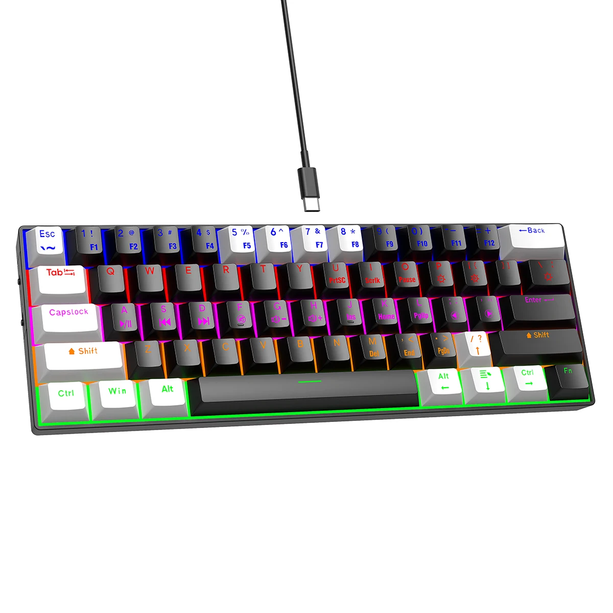 

AMZ Hot Sale 60% Mechanical Keyboard 61 Keys 60 Percent RGB LED Backlit Teclado Gamer Wired Wireless Gaming Keyboard
