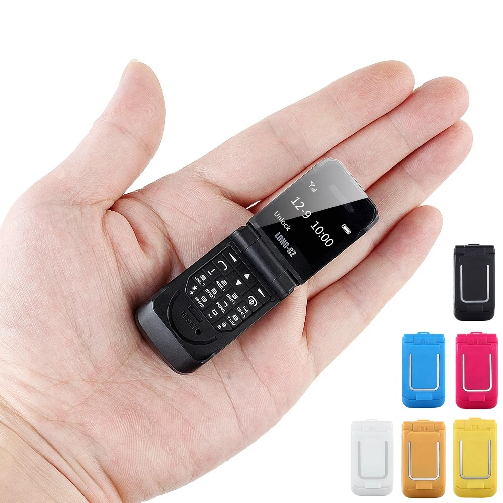 

Mini Flip Mobile Phone LONG-CZ J9 0.66" Smallest Cell Phone Wireless Dialer FM Magic Voice Handsfree Earphone For Kids