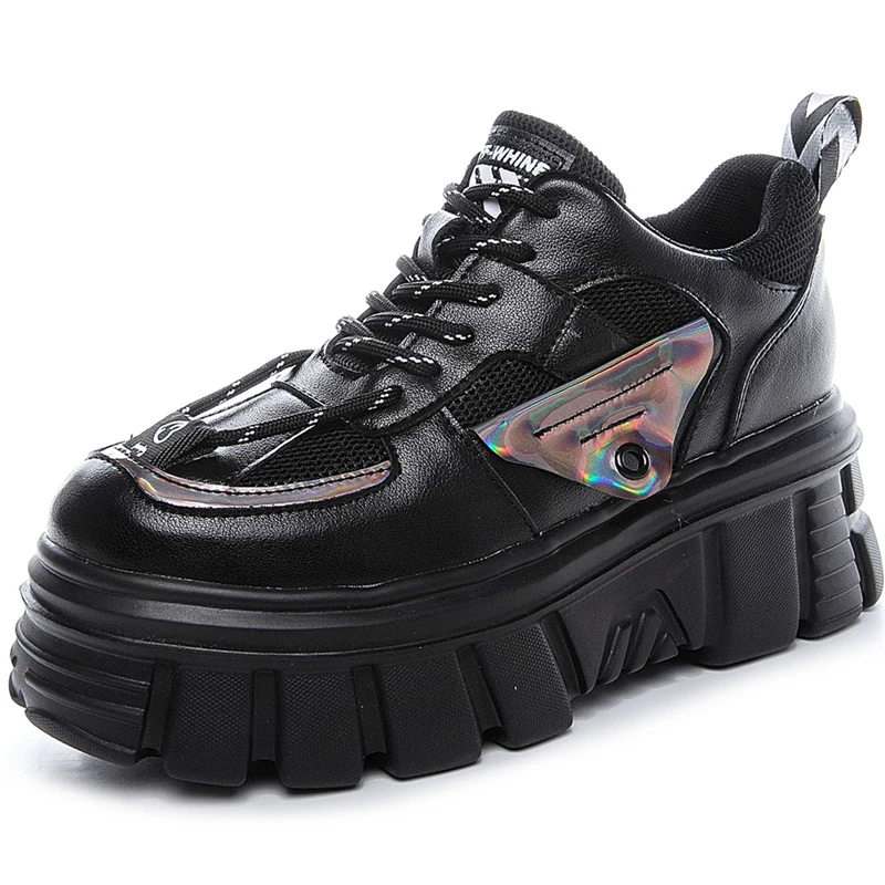 

Dropshipping Custom Logo Casual 2021 spring new leather Women Shoe round head Fashion color Women's Shoes Platform Sneakers