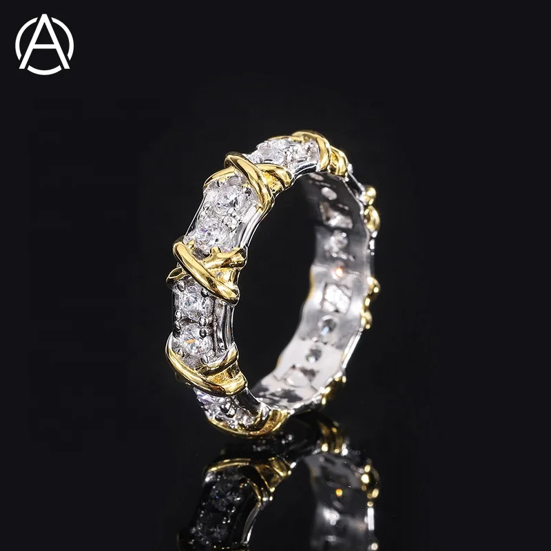 

Luxury fine jewelry 925 sterling silver ring with 5A zircon 18k gold plated ring young people like fashion silver jewelry