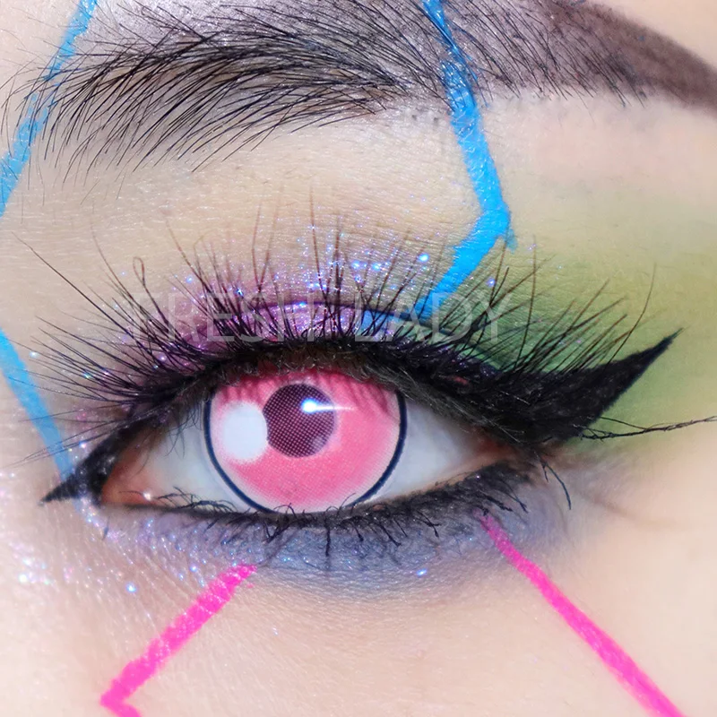 

Liangguo Fresh lady Cloud Rim cosplay Nezuko Pink color contact lenses wholesale