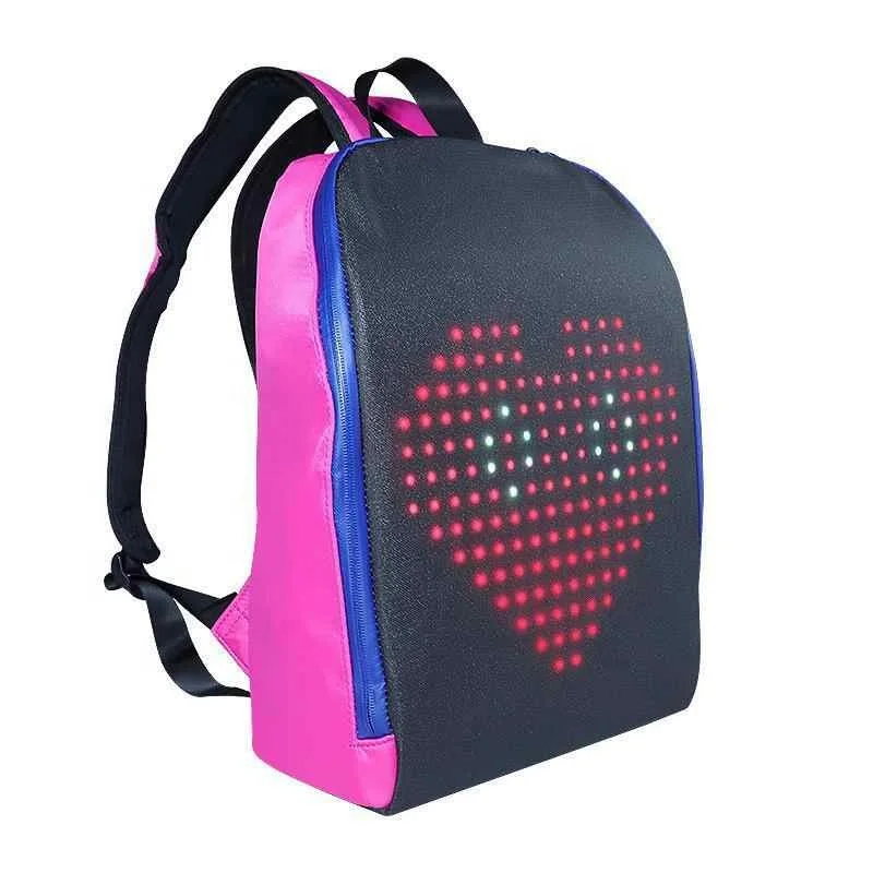 

Customize led backpack light screen waterproof smart back packs bag led display backpack with led screen