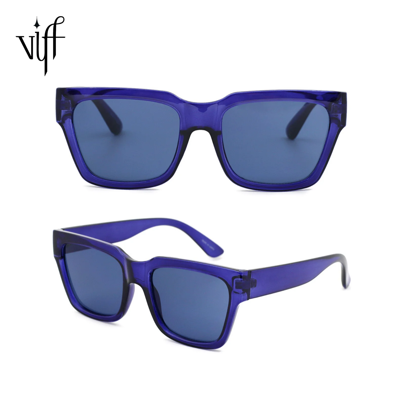 

VIFF HP20559 Custom Logo Luxury Womens Clear Rimless Big Square Frame Shades Sun Glasses Sunglasses 2021 Girls