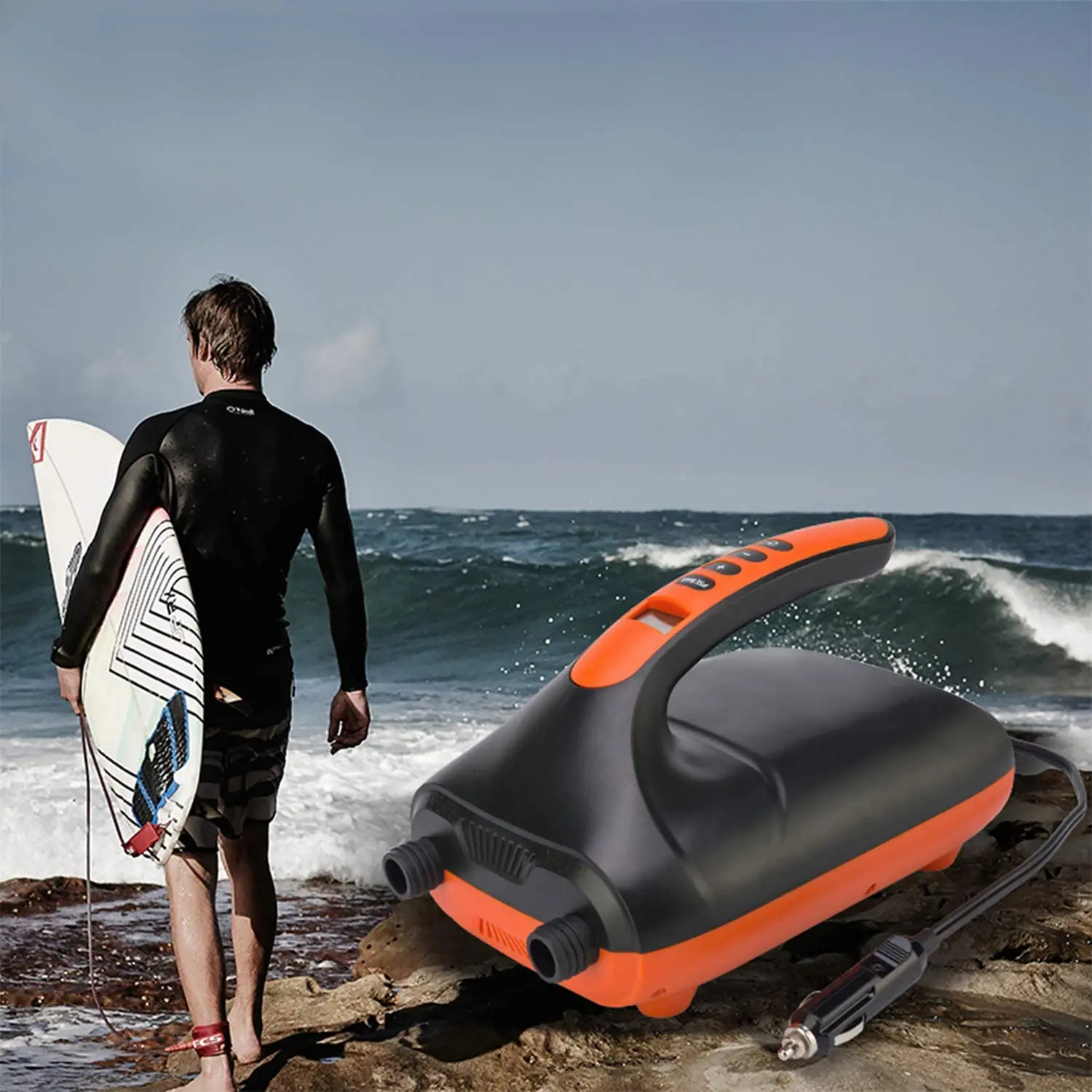 

Portable electric air pump 12V kayak inflatable boat, paddle board electric air pump Electric SUP Air Inflator