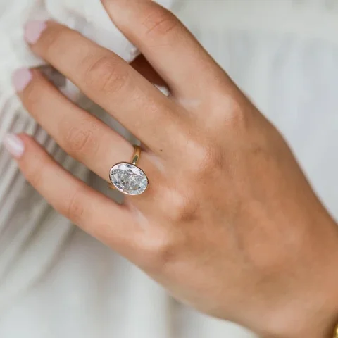 

2022 new luna ring Diamond cut oval engagement and wedding rings 6ct def moissanite jewelry for women gifts