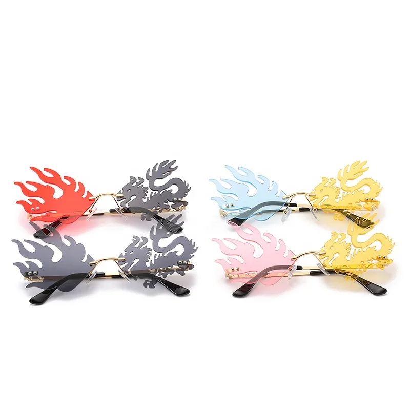 

Trendy Colorful Lens Women Sun Glasses Dr-agon Shape Fashion Sunglasses, 7 colors