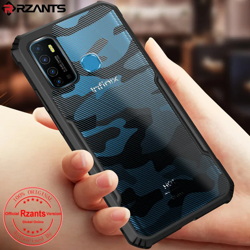 

Rzants For Infinix Hot 9 / Hot 9 Play Case Hard [Camouflage Beetle] Hybrid Shockproof Slim Crystal Clear Cover Double