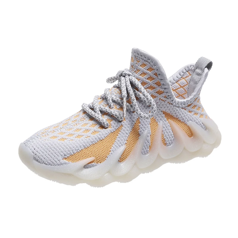 

2021 New Design Original Quality Custom Brand Logo Reflective Yeezy Kids Running Sneakers Children Octopus Sports Shoes