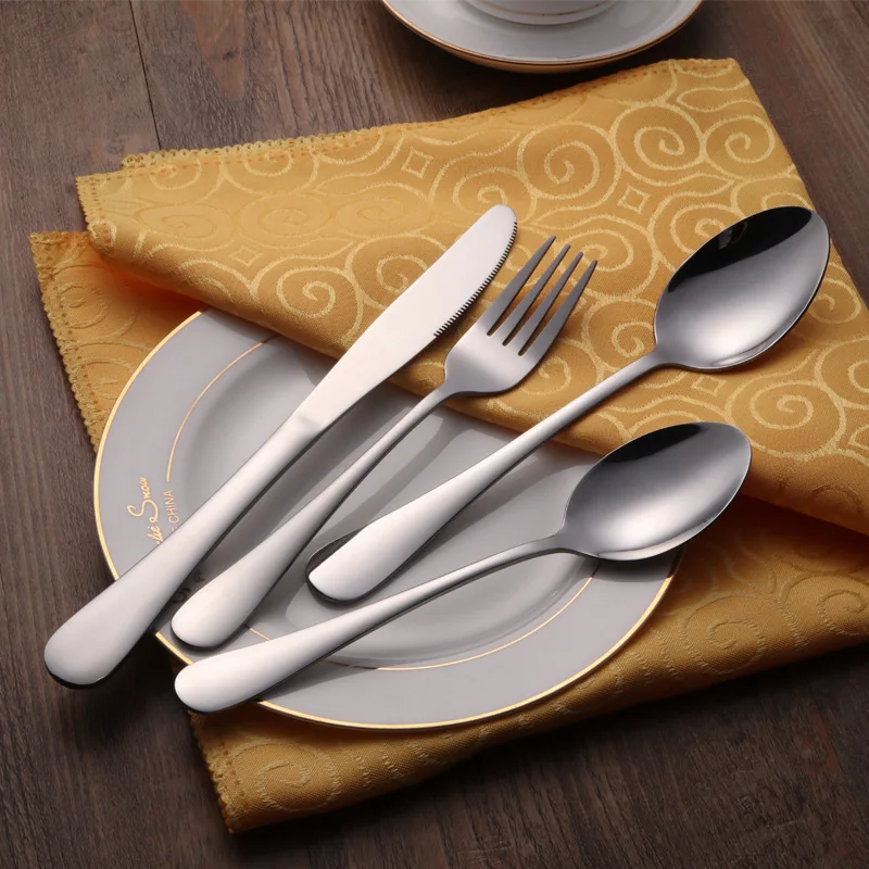 

Eco-Friendly Reusable Metal Stainless Steel Silver Cutlery Set