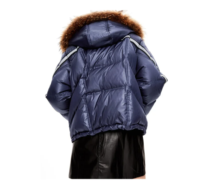 

Women's Clothing Winter Wear Bright Thick Coat, Black/blue