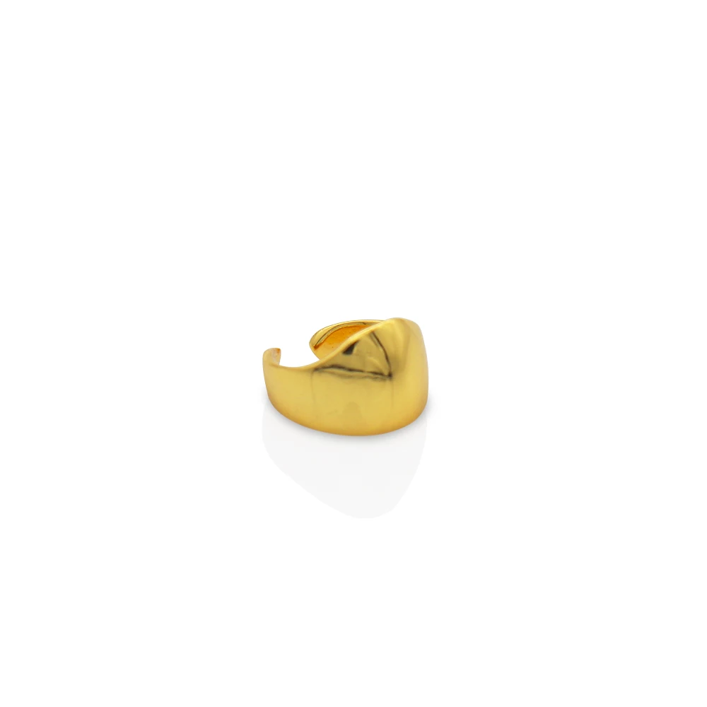

Chris April in stock 925 sterling silver Minimalist personality Glossy gold plated ear cuff earring